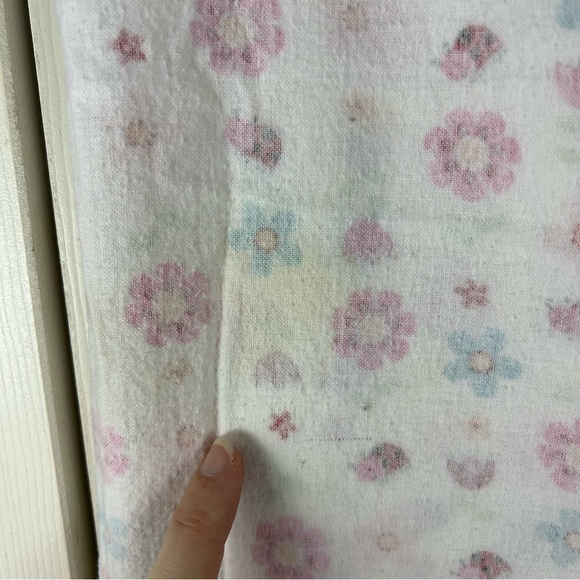 Carter's Floral Ladybug Baby Blanket Flannel Receiving White Pink Blue Flower - Picture 8 of 10